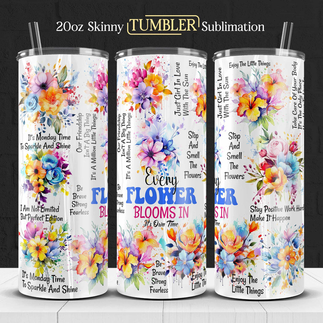 Floral Tumbler Wrap Template