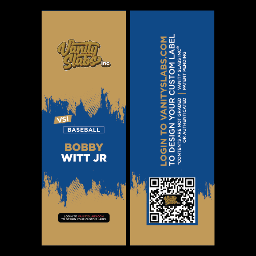 Baseball card label for sports vertical label designed with SPORTS Vertical Label Designer