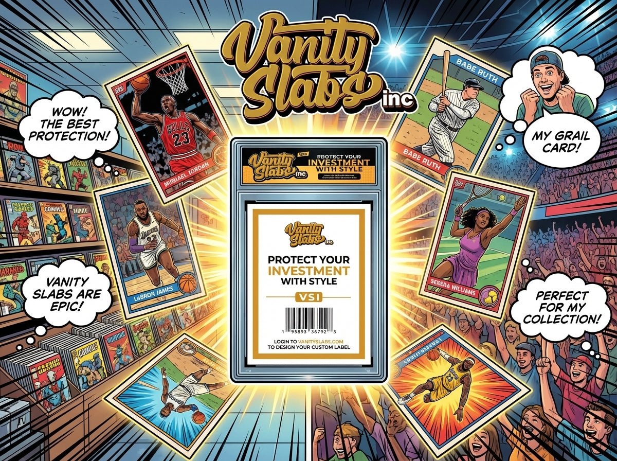 Vanity Slabs 5 Pack Bundle for Standard with Mystery Card Baseball Football Hockey Basketball