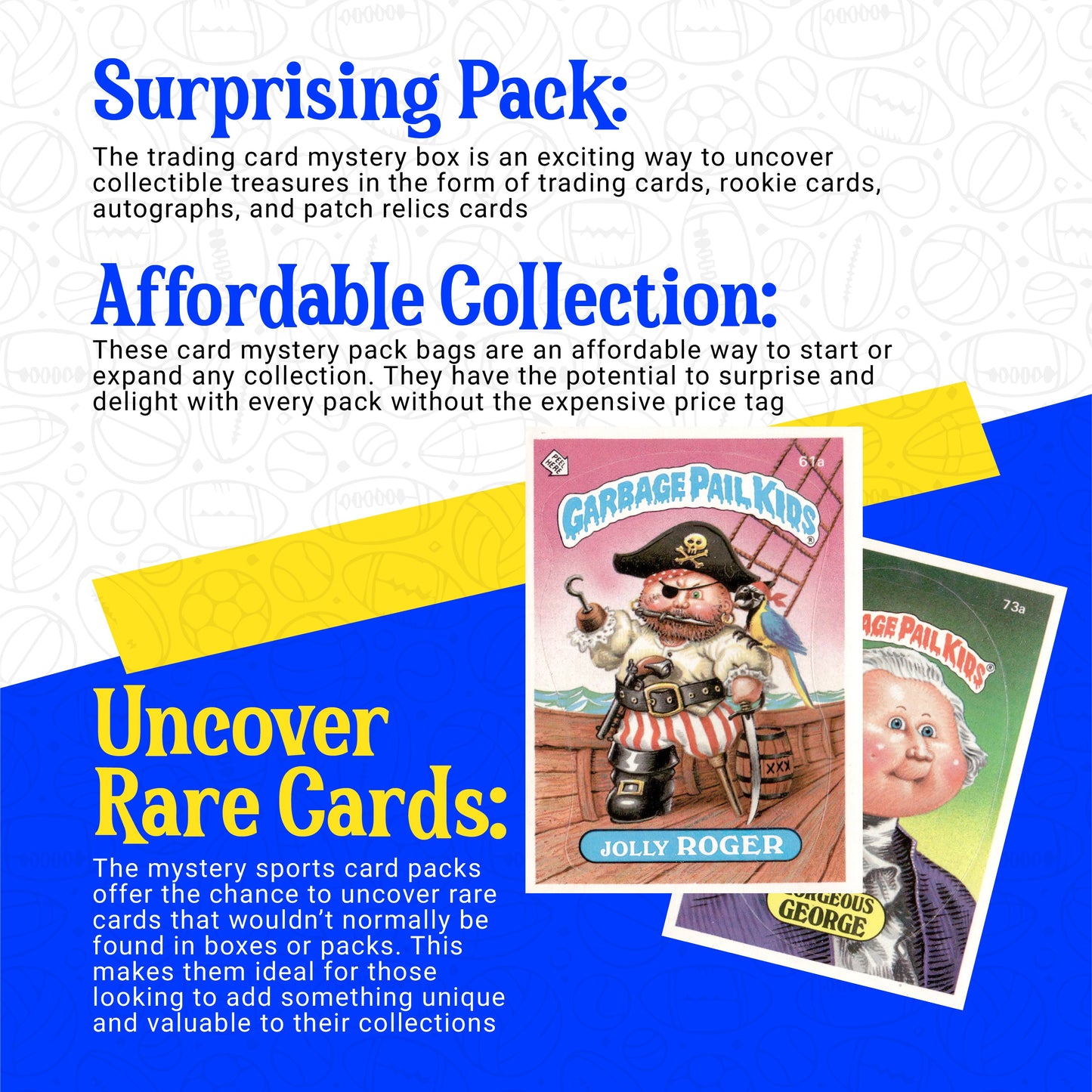 Garbage Pail Kids GPK Mystery Re-Pack with random trading cards in an ultimate elite mystery pack