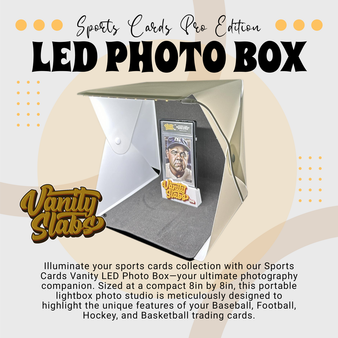 Sports Cards Vanity LED Photo Box Size Small (8in by 8in) for Baseball Football Hockey Basketball