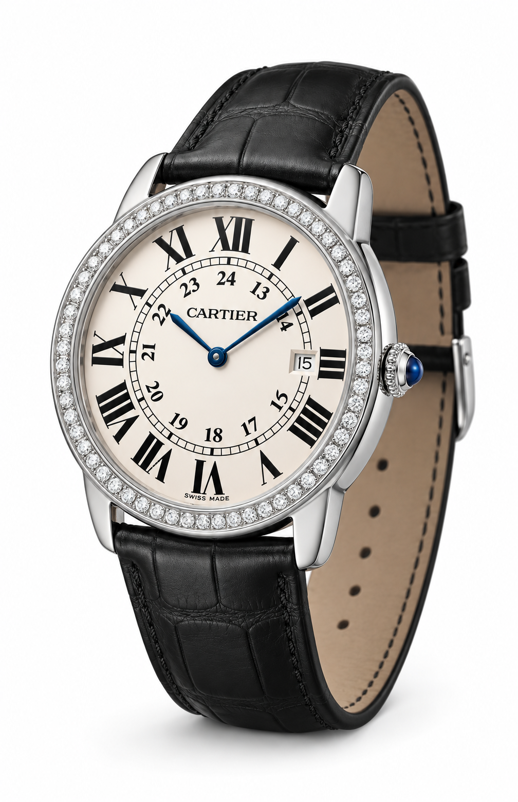 Cartier Ronde Solo XL — AI-generated illustrative side view
