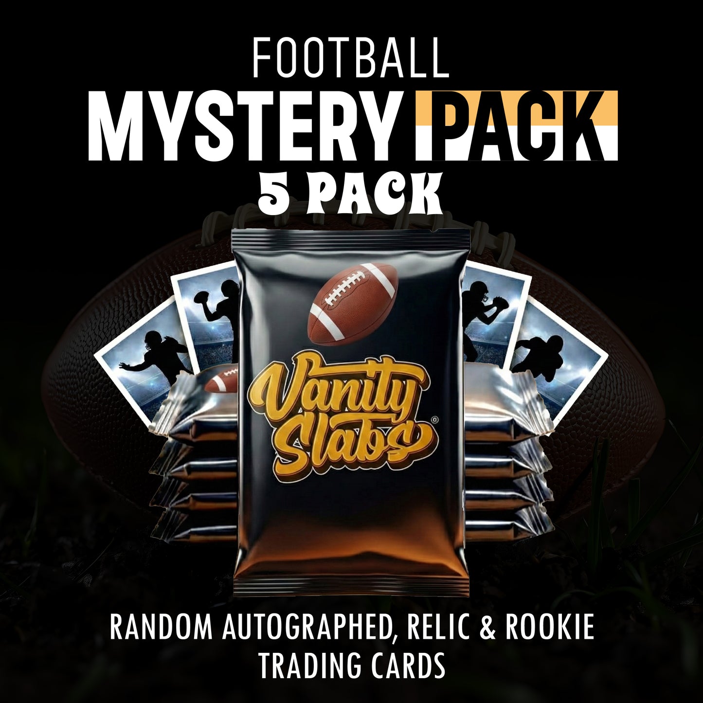 Football Mystery 5 Packs (Random Relic & Rookie Trading Cards)