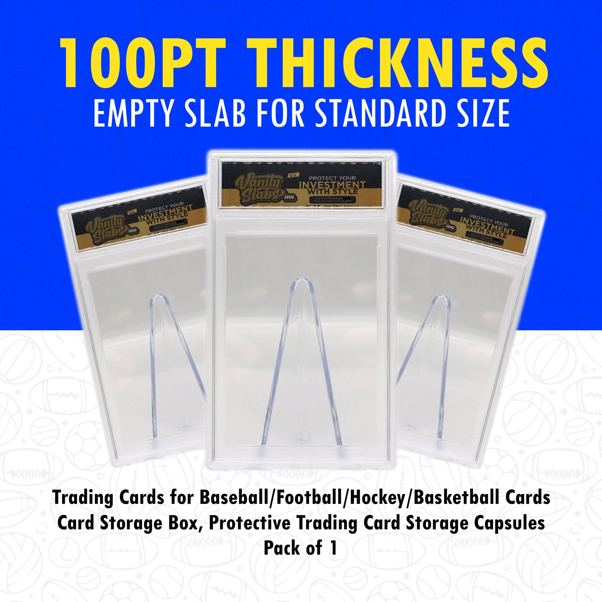 Vanity Slabs Holder 100pt Thickness for Standard Size Trading Cards for Baseball Vanity Slabs Holder 100pt Thickness for Standard Size Trading Cards for Baseball