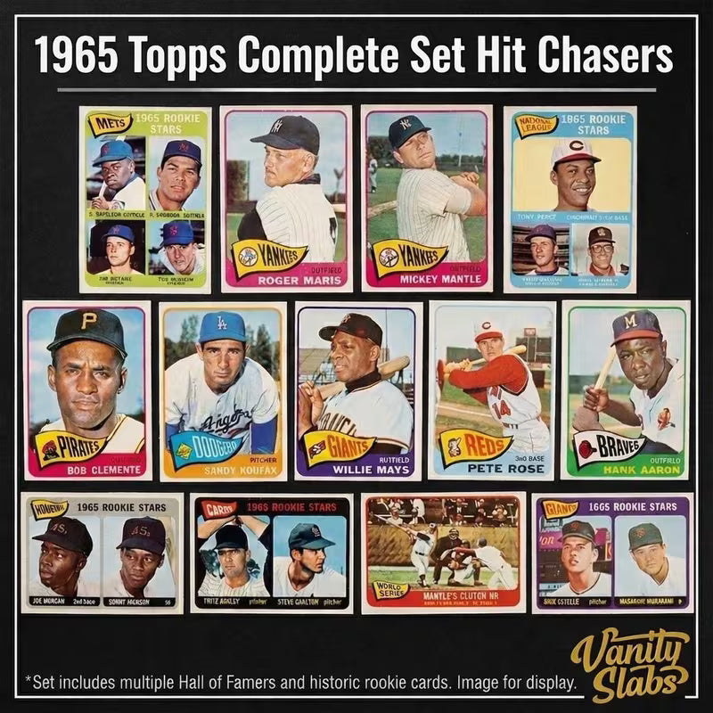 1965 Topps VINTAGE Baseball 598 Card CHASE Break | Get a Chance to Win VINTAGE Mickey Mantle from 1965 Set Valued at Over $250 | Other Top Hits Included | Random Card from Set Encapsulated in Slab