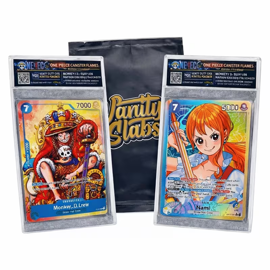 One Piece Card Random Slab | Super Rare Card in Display Slabs! | Includes 10 BONUS Cards (Holo/Uncommon/Common) | Perfect Giftable for Kids & Collectors