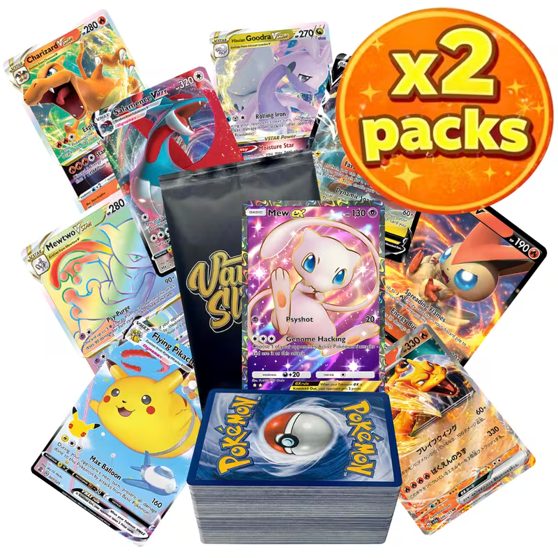 Pokémon Double Trouble Ultra Rare Battle Bundle | 60+ Pokémon Cards | 2 Double or Ultra Rare Hits | Holos & Rares Included | Perfect Gift for Collectors