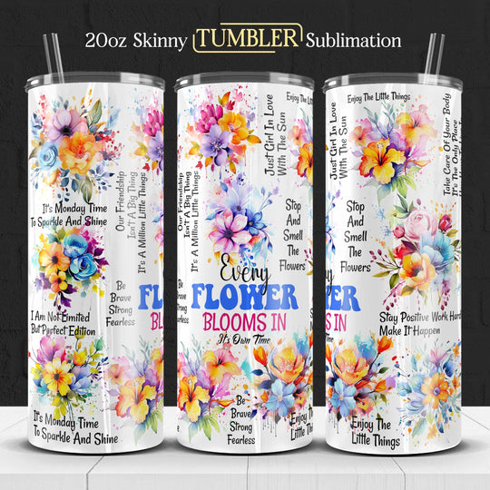 Floral Tumbler Wrap Template