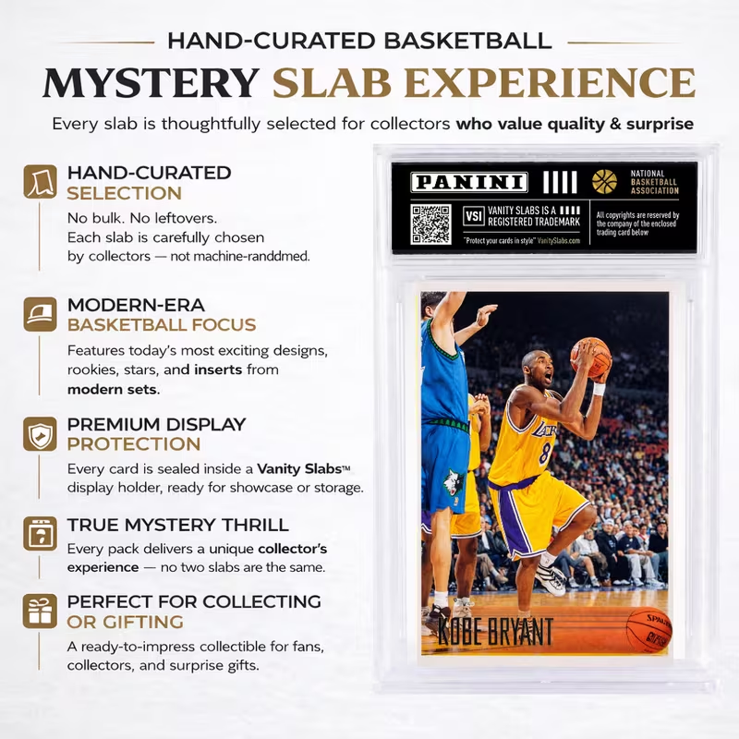 Basketball Collectible Random Card in Display Slab | Rookies, Stars, Autographs or Inserts Guaranteed | Panini & Topps Included | Perfect Gift for Kids & Collectors