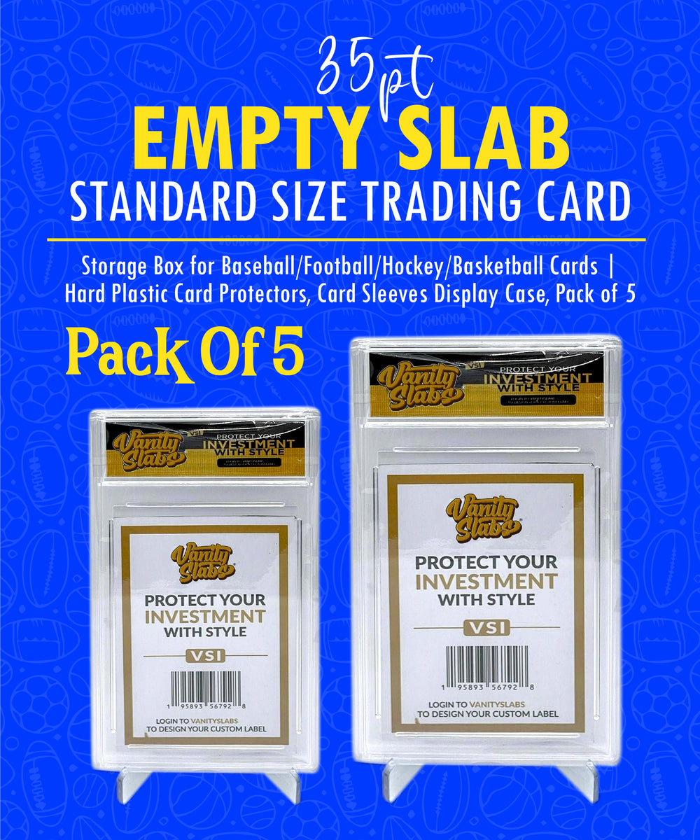 Vanity Slabs 5 Pack Bundle for Standard with Mystery Card Baseball Football Hockey Basketball