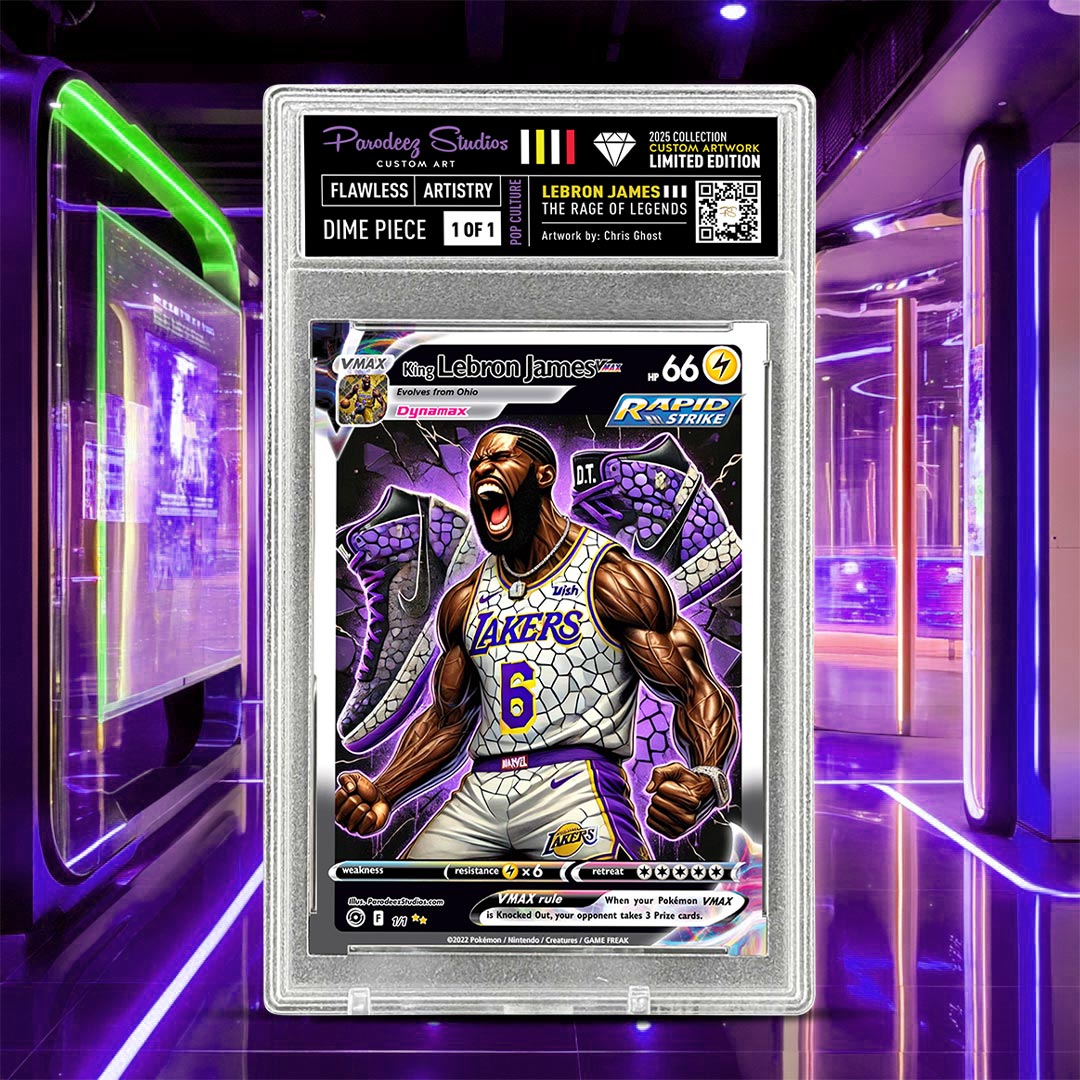 Custom One of One Fan Art Artwork Print and Slab 2.5” x 3.5” Trading Card with Custom Label (Upload Art or Tell Us what you want)