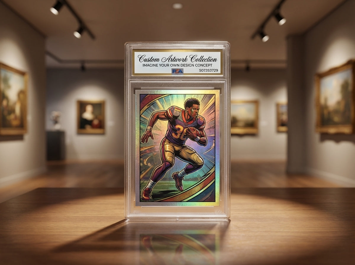 Custom One of One Fan Art Artwork Print and Slab 2.5” x 3.5” Trading Card with Custom Label (Upload Art or Tell Us what you want)