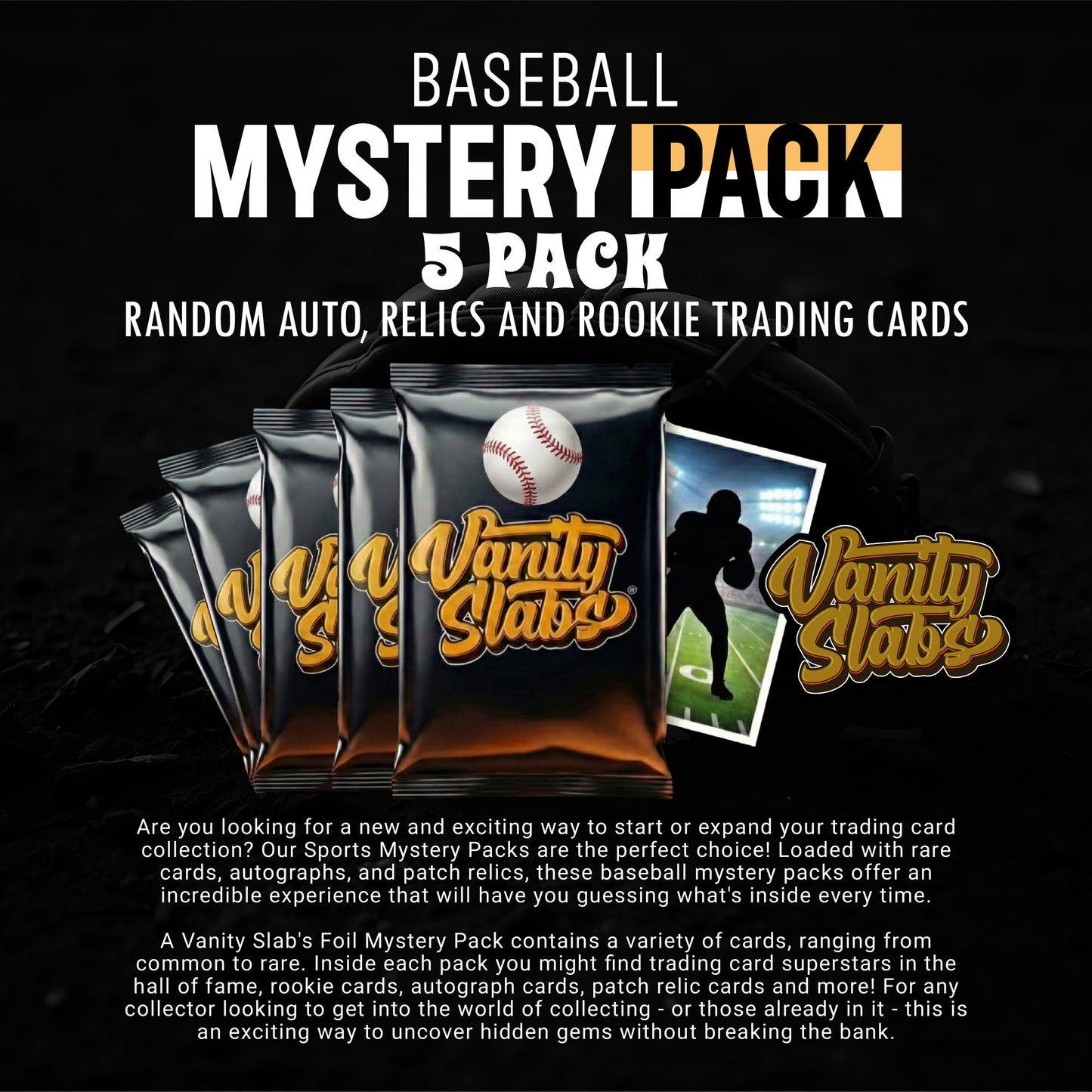 Baseball Mystery 5 Packs (Random Relic & Rookies Trading Cards)