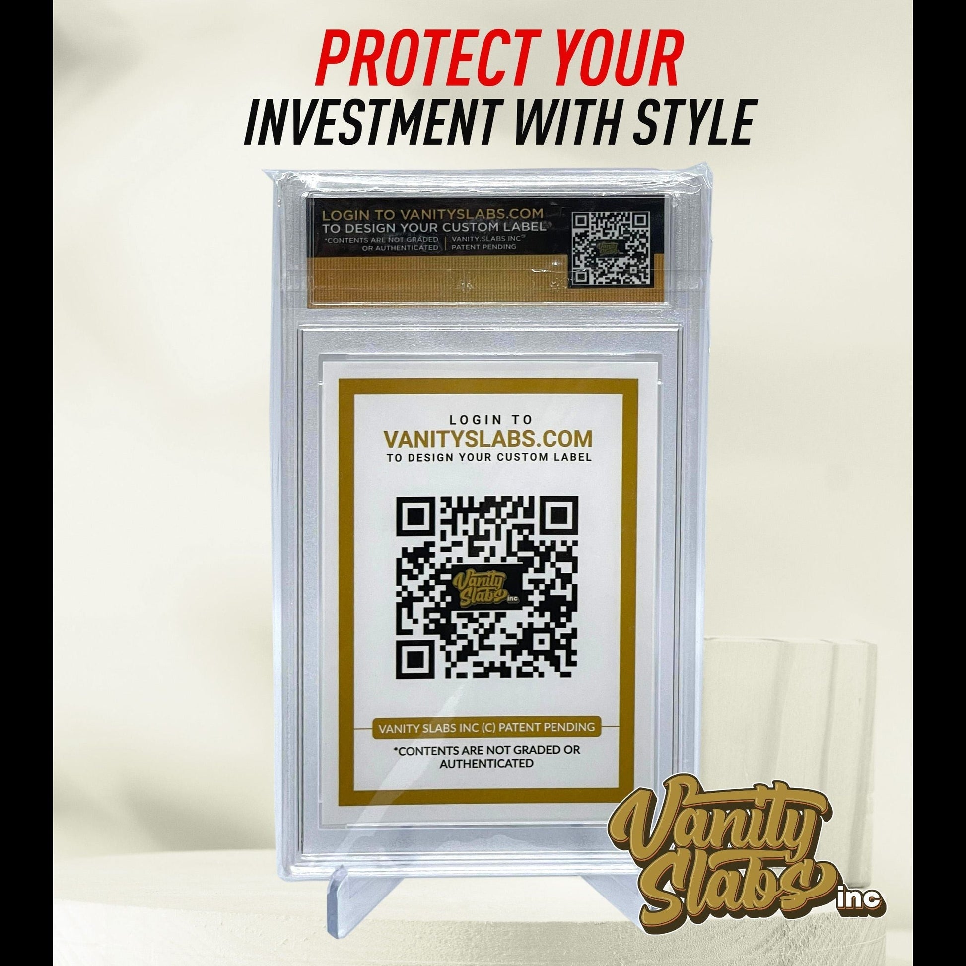graded card slab labels Vanity Slabs 35pt Holder for Standard Size Trading Cards for Baseball Football Hockey Basketball Cards