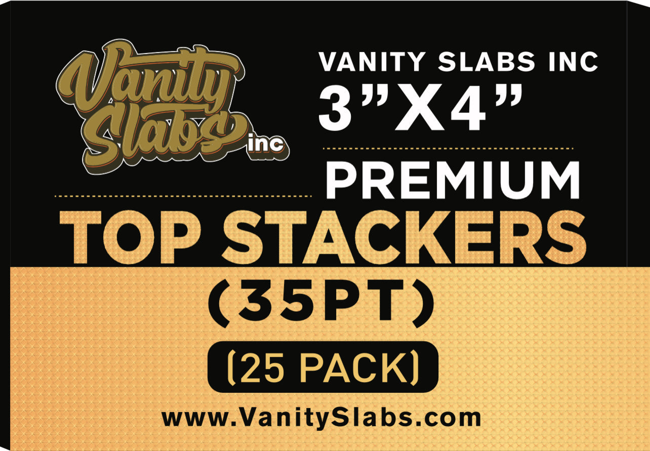 Vanity slabs product packaging with 35pt card loaders for hockey basketball cards