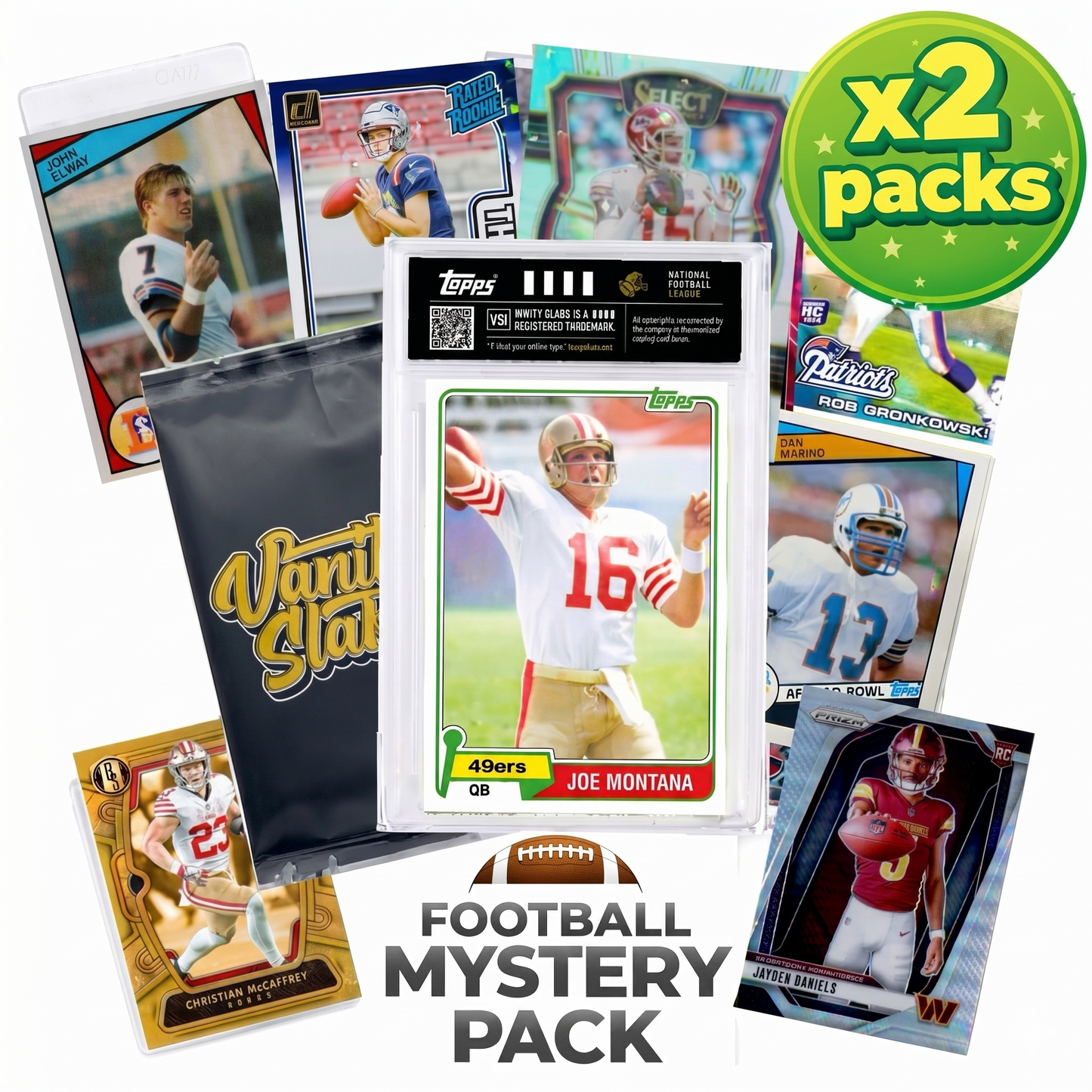 Football Mystery Ultimate Elite Pack | 10-15 Premium Football Cards | Rookies, Stars, Autographs or Inserts Guaranteed! | Panini & Topps Included | Perfect Gift for Kids & Collectors