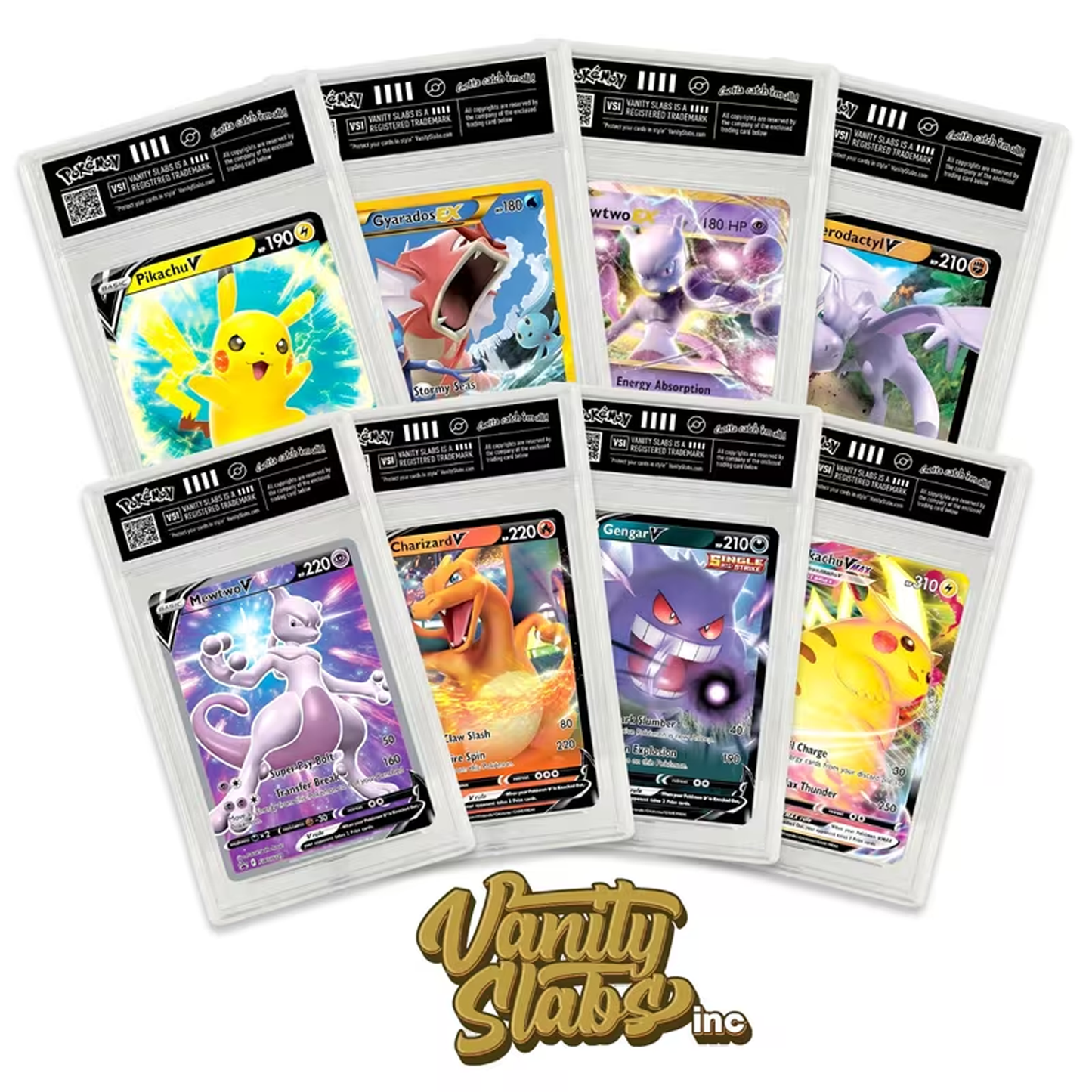 Pokémon Slab Enthusiast Bundles | EX, V, VMAX, VSTAR | Includes 10 BONUS Holo Cards Per Slab | Perfect Gift for Kids & Collectors