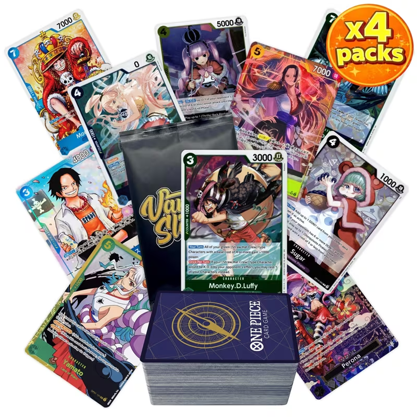 One Piece Treasure Hunt Bundle | 60+ One Piece Cards | 1x Super Rares Guaranteed | Randomly Inserted Holos/Rares Included! | Perfect Gift for Kids & Collectors!