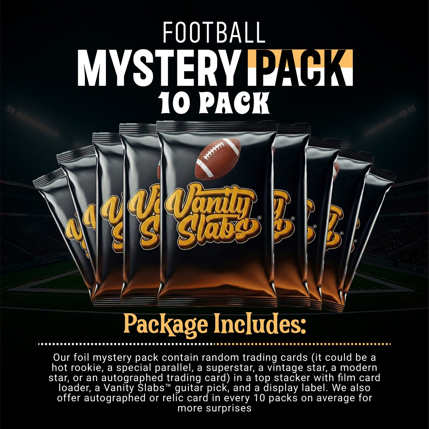Football Mystery 10 Ultimate Elite Packs (Loaded with Goodies) Great Party Favors