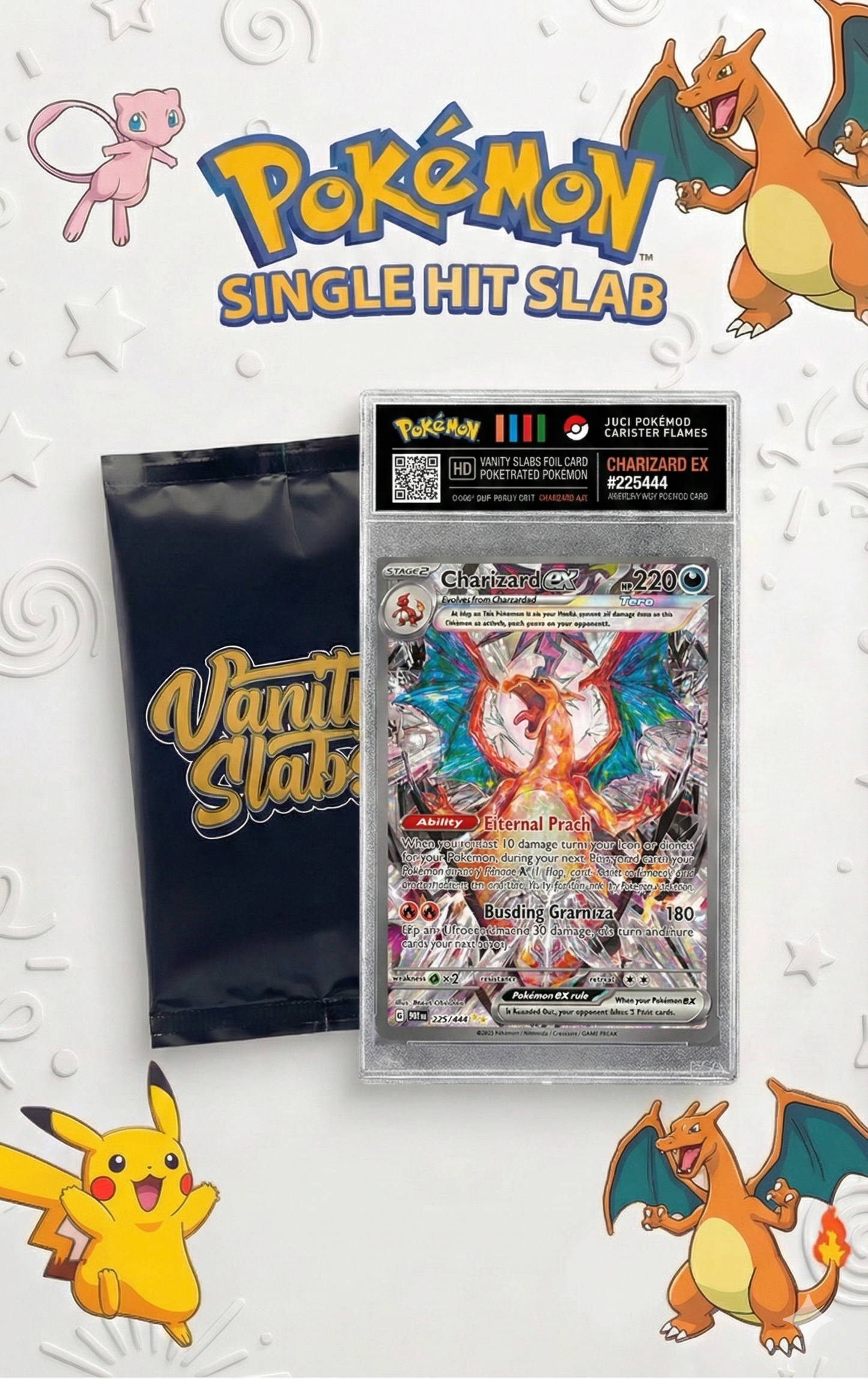 Pokémon Hit Slab – Ultra Rare / EX / V / VMAX / VSTAR Card in Display Case
