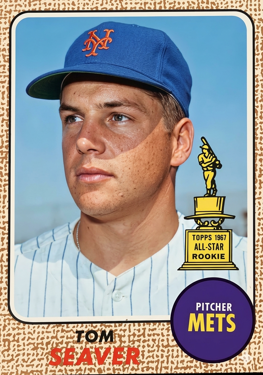 1968 Topps Baseball Mystery Card ⚾ Premium Magnetic Holder | Nolan Ryan RC Chase 🔥 1 Random Card Encased | From Complete 598 Card Set Chase