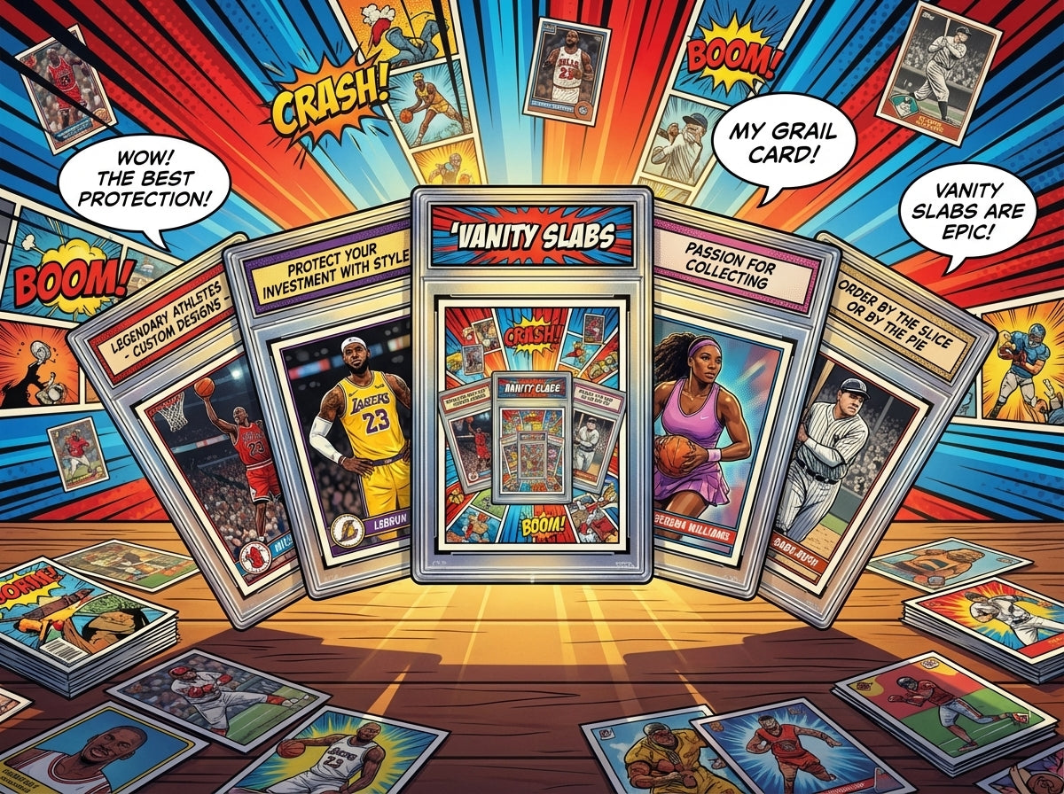 Vanity Slabs 5 Pack Bundle for Standard with Mystery Card Baseball Football Hockey Basketball