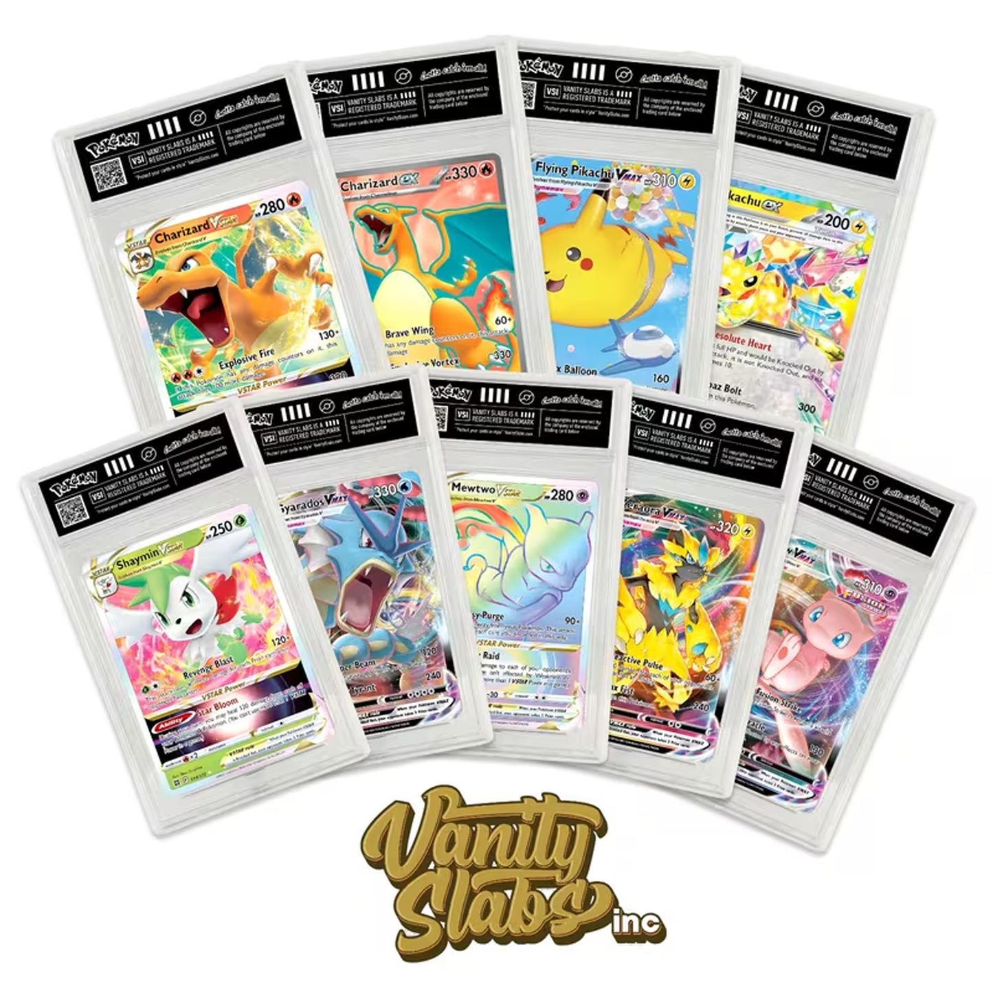 Pokémon Slab Collector Bundles | Ultra or Double Rare Card in Slab | EX, V, VMAX, VSTAR | Includes 10 BONUS Holo Cards Per Slab | Perfect Gift for Kids & Collectors