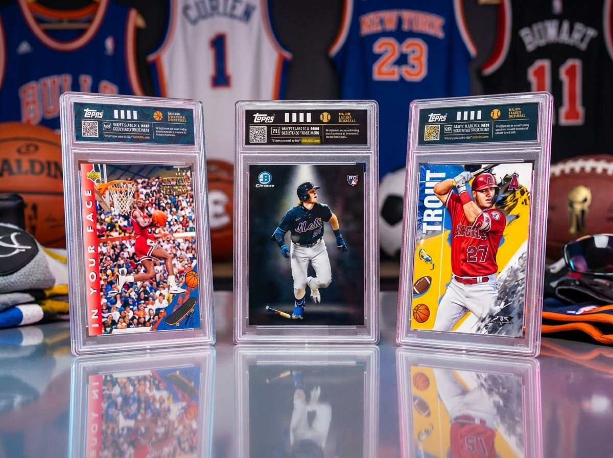 Vanity Slabs 3 Pack Slab Bundle for Standard 35pt Trading Cards includes Free Random Mystery Card