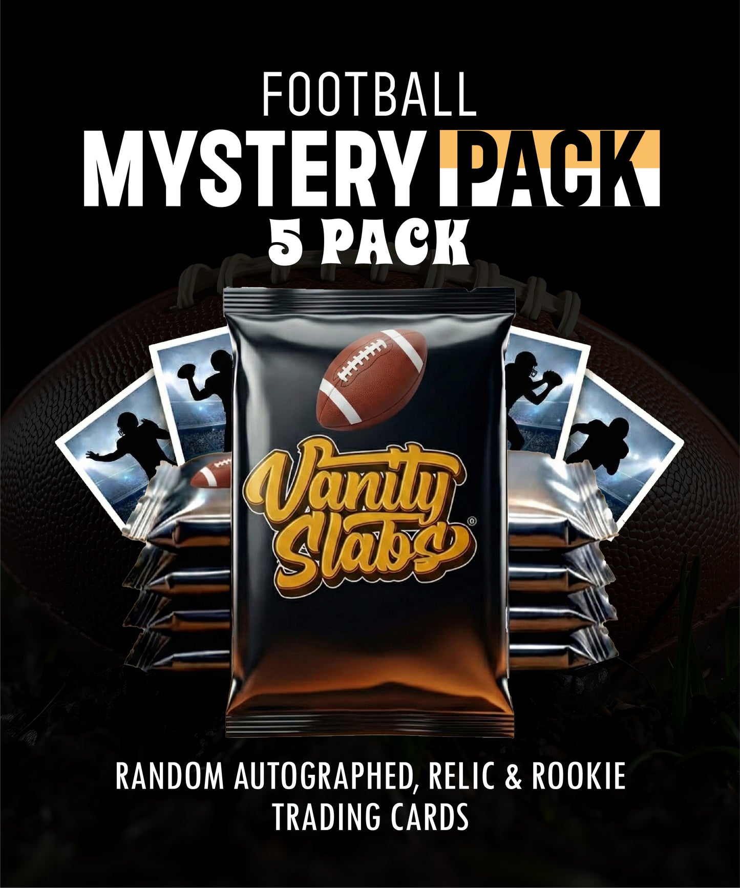 Football Mystery 5 Packs (Random Relic & Rookie Trading Cards)