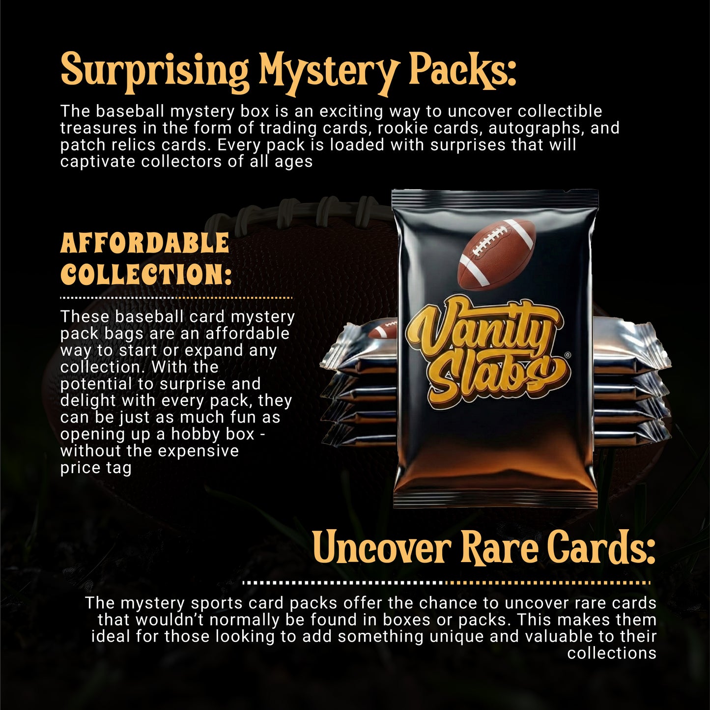 Football Mystery 5 Packs (Random Relic & Rookie Trading Cards)