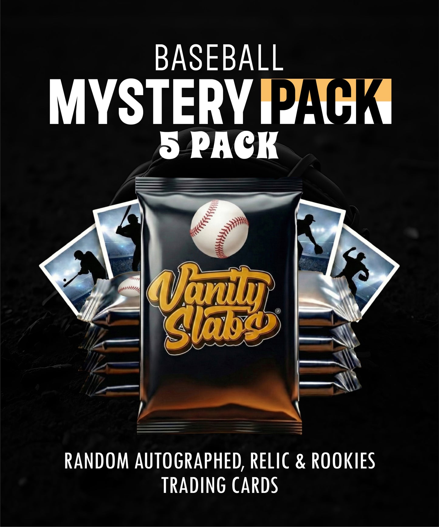 Baseball Mystery 5 Packs (Random Relic & Rookies Trading Cards)