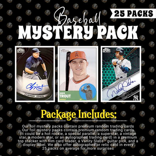 Baseball Mystery 25 Ultimate Elite Packs (Loaded with Goodies) Great Party Favors