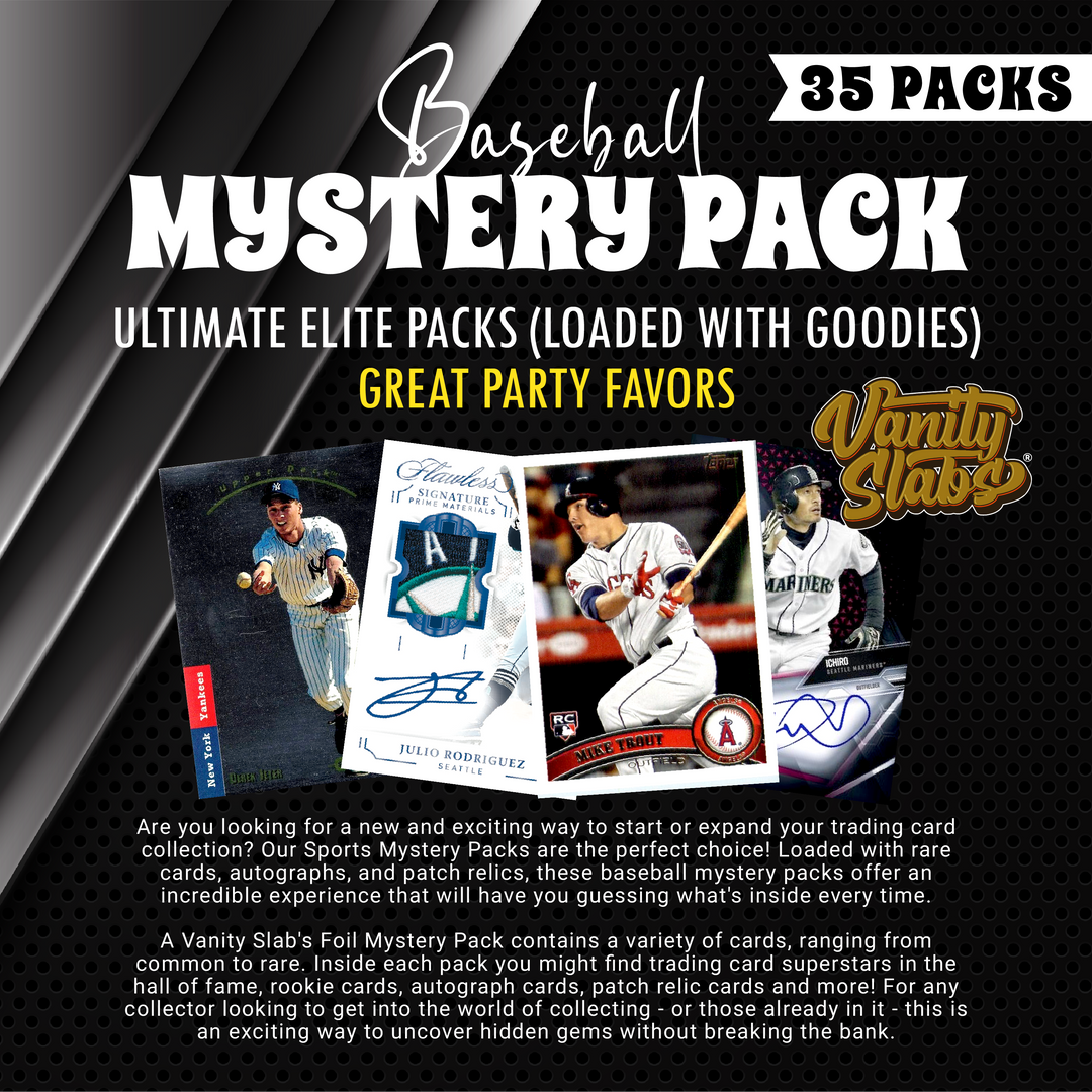 Baseball Mystery 35 Ultimate Elite Packs (Loaded with Goodies) Great Party Favors