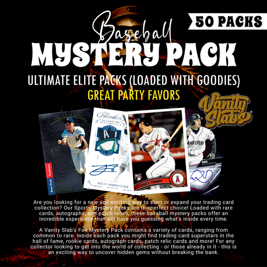 Baseball Mystery 50 Ultimate Elite Packs (Loaded with Goodies) Great Party Favors