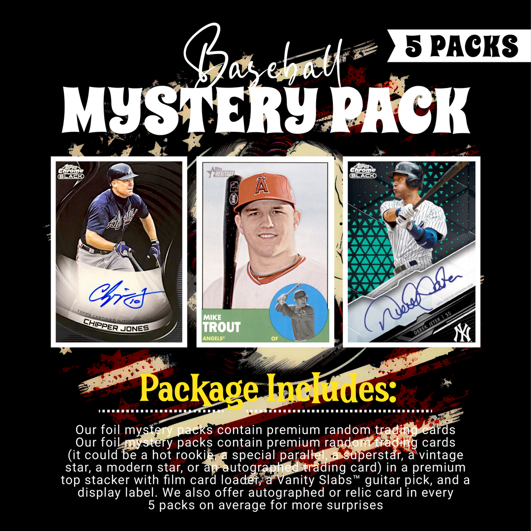 Baseball Mystery 5 Packs (Random Autographed, Relic & Rookies Trading Cards)