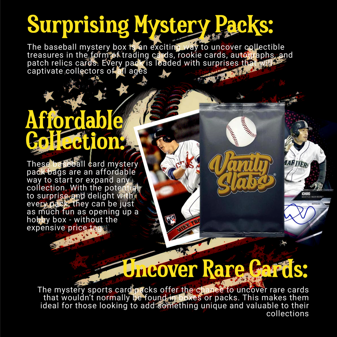 Baseball Mystery 5 Packs (Random Autographed, Relic & Rookies Trading Cards)
