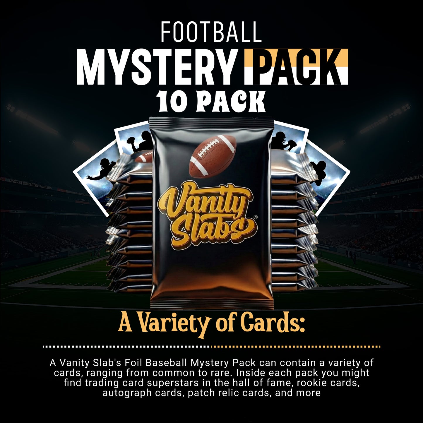 Football Mystery 10 Ultimate Elite Packs (Loaded with Goodies) Great Party Favors