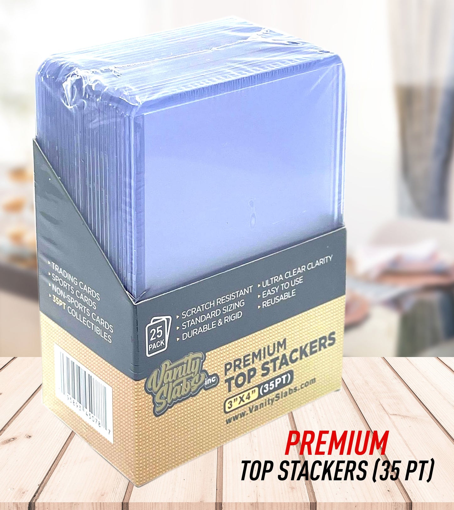 Trading card top loaders for 35pt cards like hockey basketball cards and vanity slabs