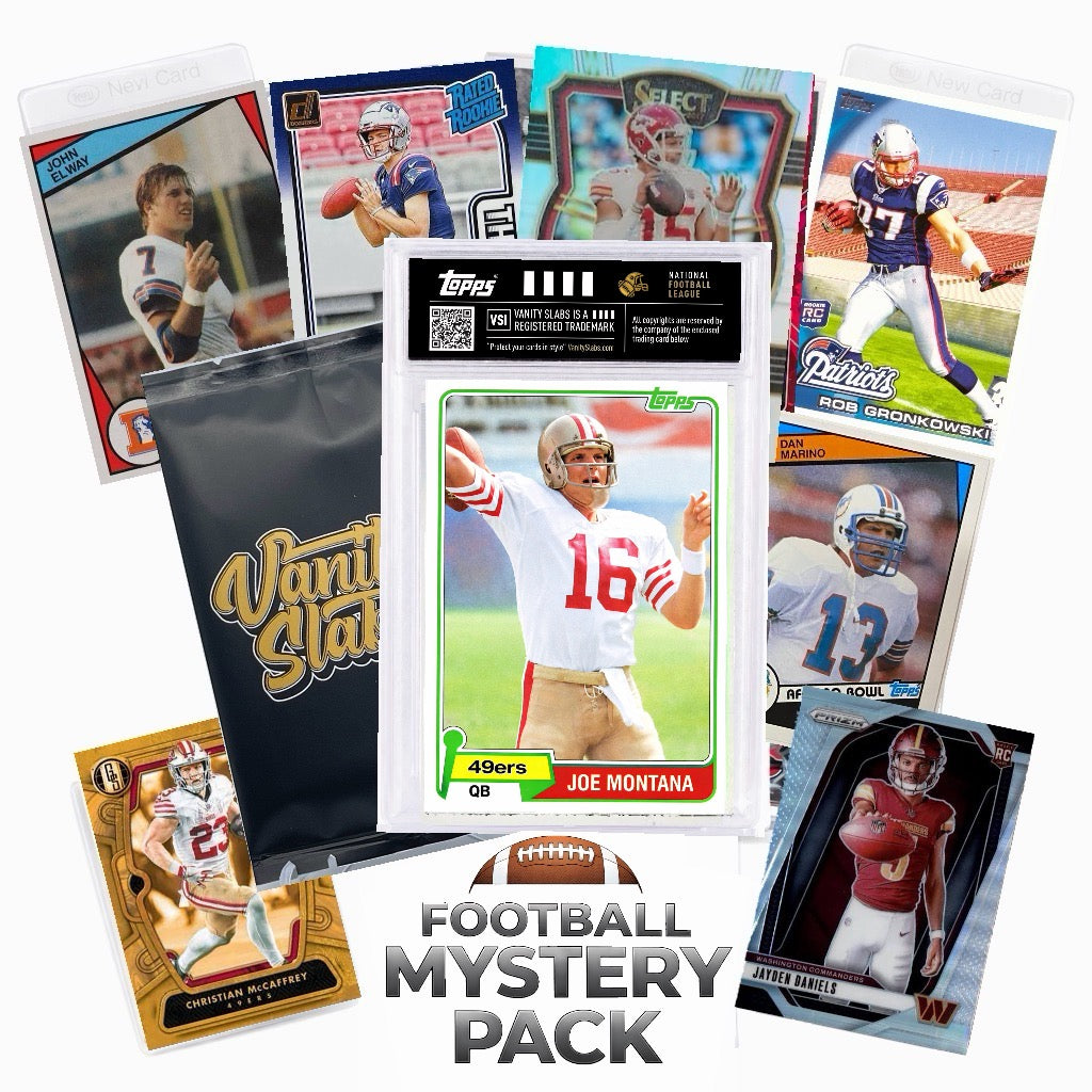 1 x Football Mystery Pack - Variety Sports Pack of Trading Cards Bundle includes a Vanity Slab