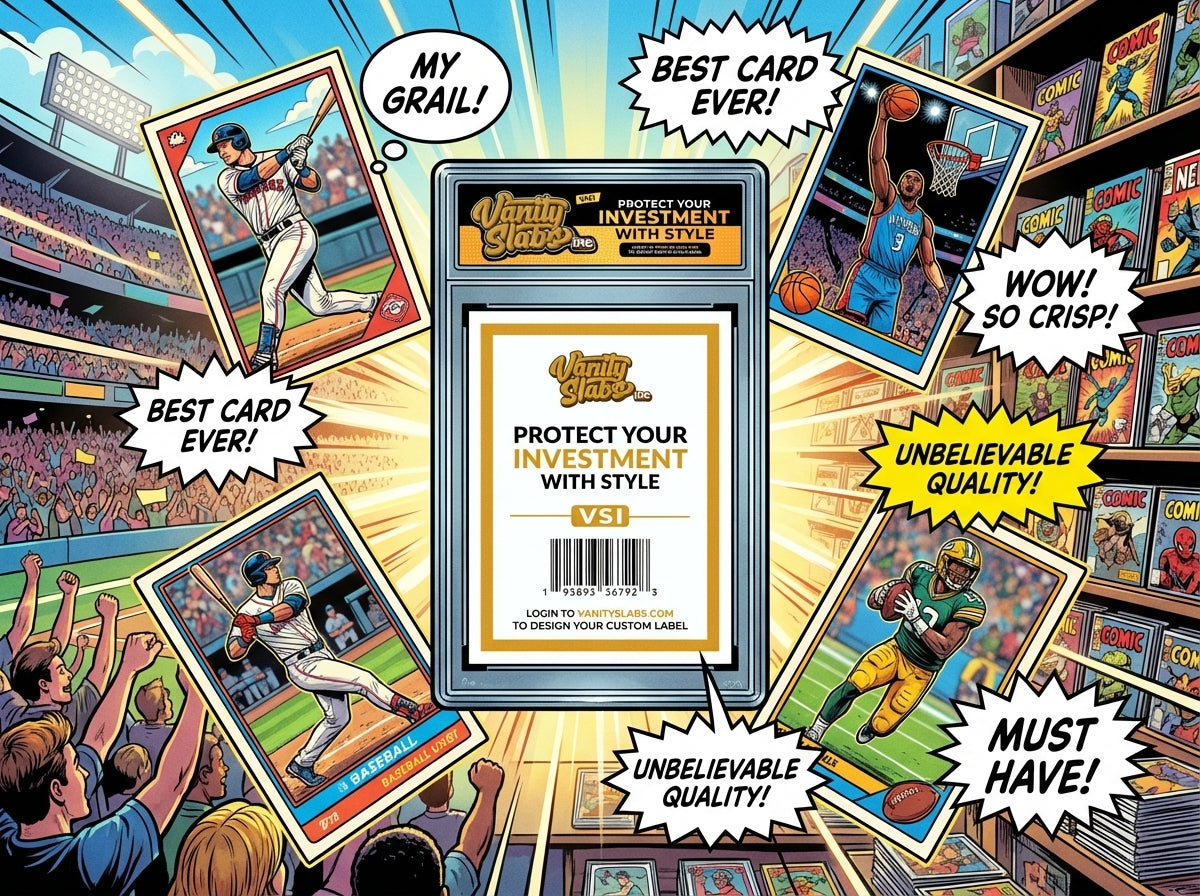 Vanity Slabs 5 Pack Bundle for Standard with Mystery Card Baseball Football Hockey Basketball