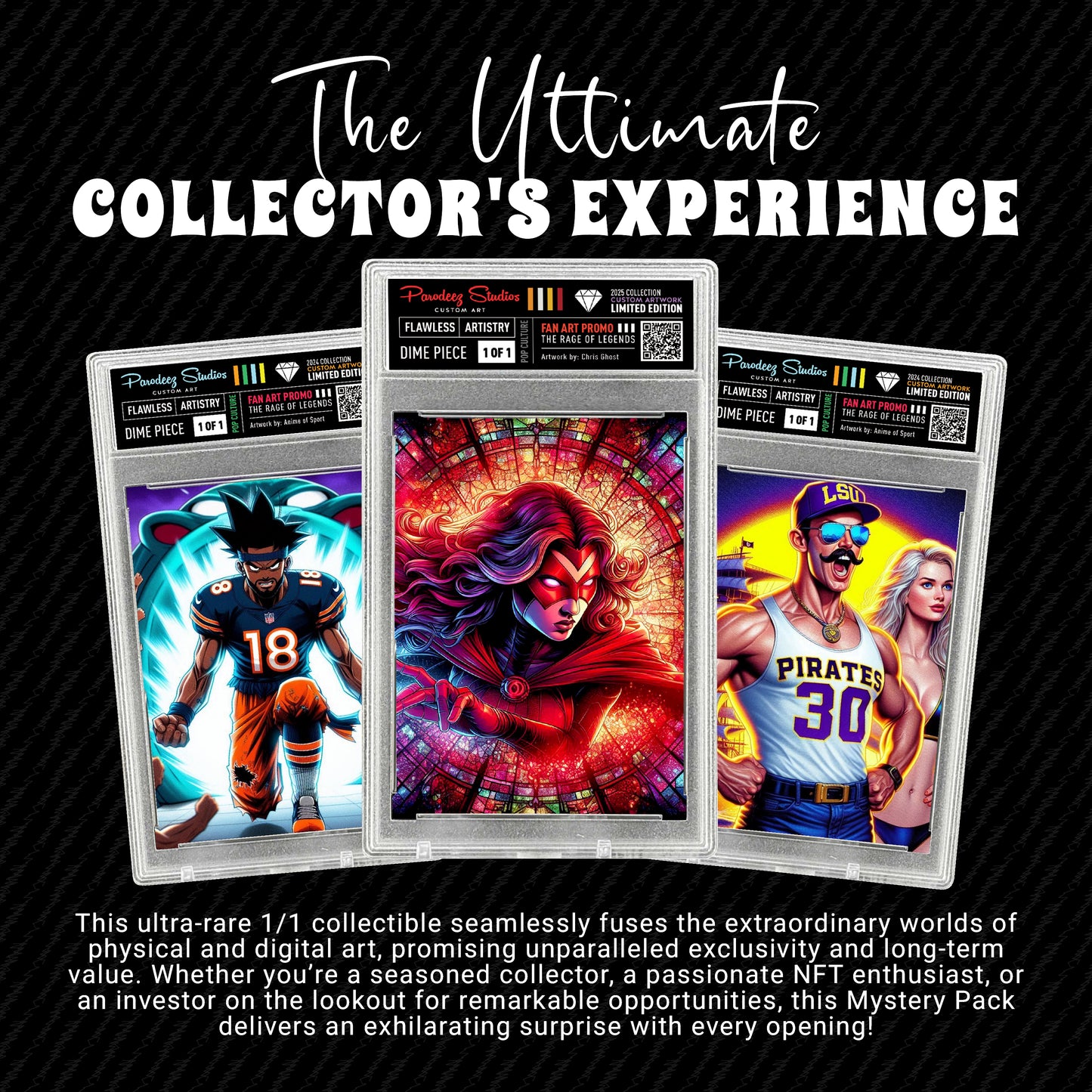Non-Sport Custom Art Mystery Slab (1/1 Variant)– Encapsulated Luxury Collectible | Silver, Gold, Metal or Glass Edition