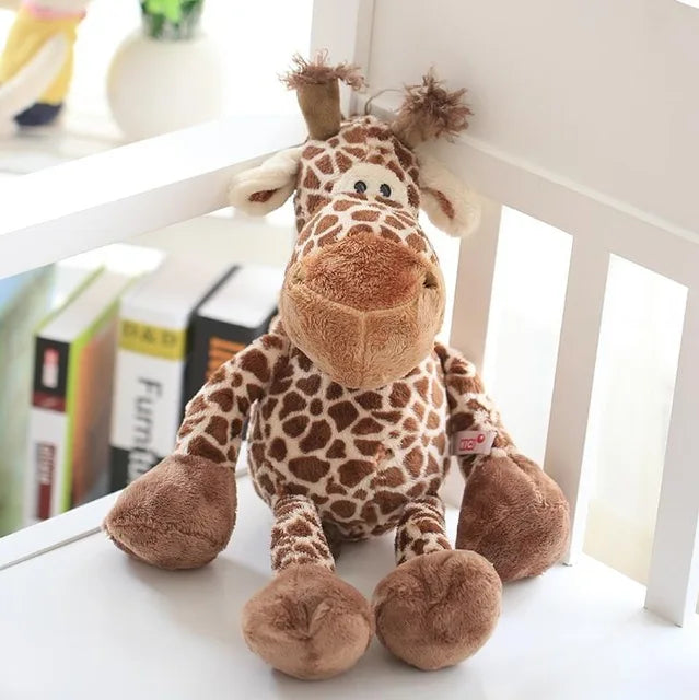 25CM Hot Sale Popular Lion Elephant Giraffe Monkey Stuffed Plush Doll Jungle Series Stuffed Animal Toys for Kids Children Gift