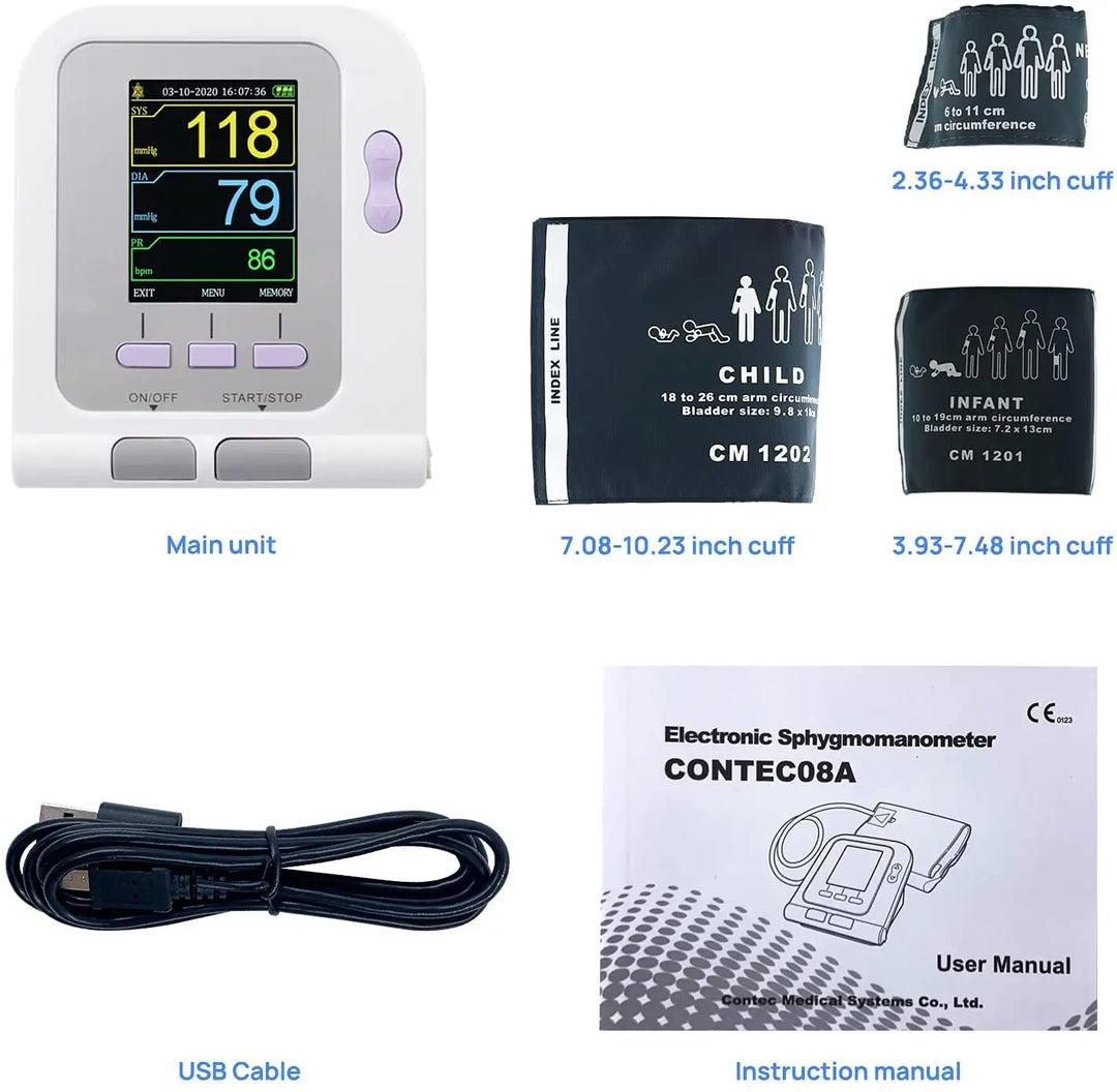 CONTEC08A-VET Digital Veterinary Blood Pressure Monitor NIBP Cuff,Dog/Cat/Pets Animal Care