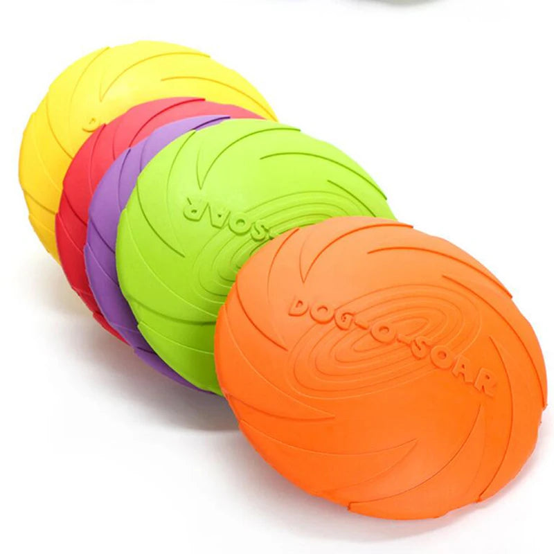 1pcs Soft Flexible Rubber Flying Disc Dog Toys 4 Colors Floating Foldable Flyer Disc Interactive Training Pet Dog Supplies
