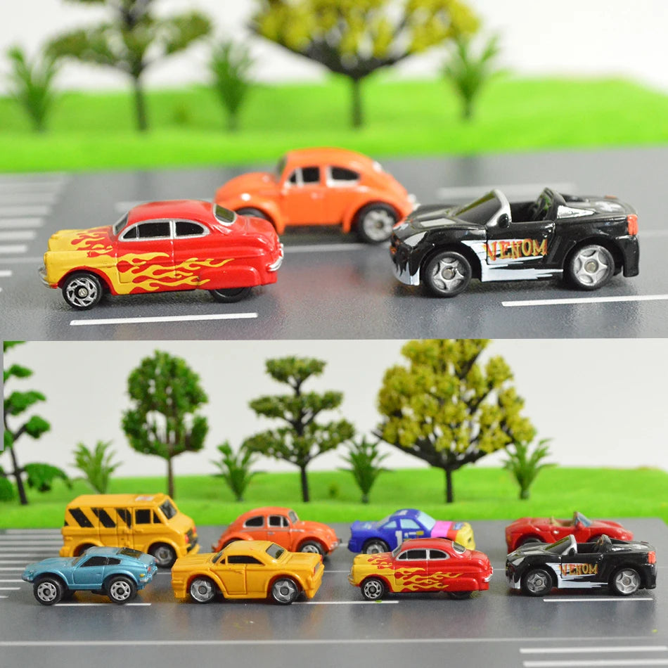 20pcs N Scale Cars 1:150 Diecast Car Model Miniature Vehicles Toys for Collection Gifts Sand Table Building Kits Layout