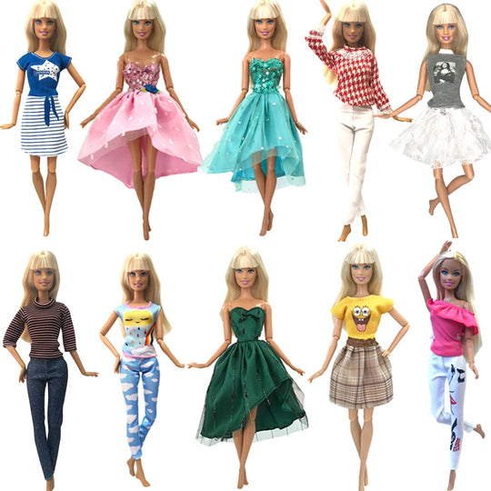 NK One Pcs  Doll Dress  Fashion Clothes  handmade outfit  For Barbie Doll Accessories Baby Toys Best Girl' Gift G10 JJ
