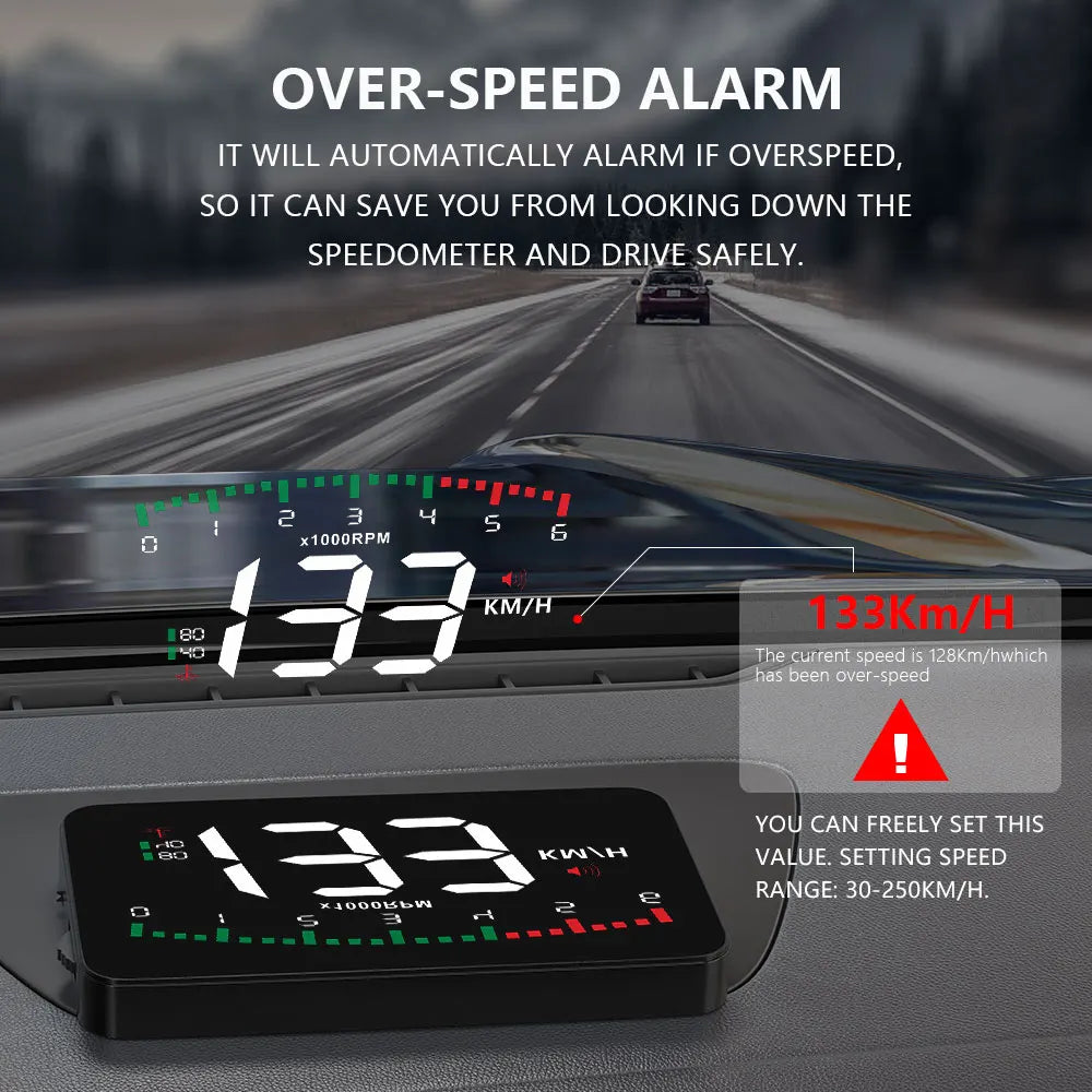 WYING A900 Car HUD OBD2 Head Up Display Car Digital Alarm Speedometer Projector Auto Windshield Electronics Accessories
