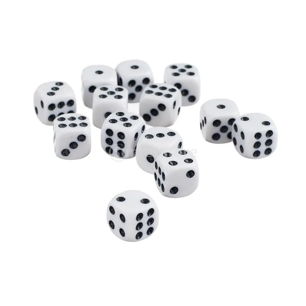 12mm 6 Sided Spot Dice Set Square Shape D6 D&D RPG Acrylic Spacer Beads for Playing Dice Games Card Gaming Token Loyalty Dice
