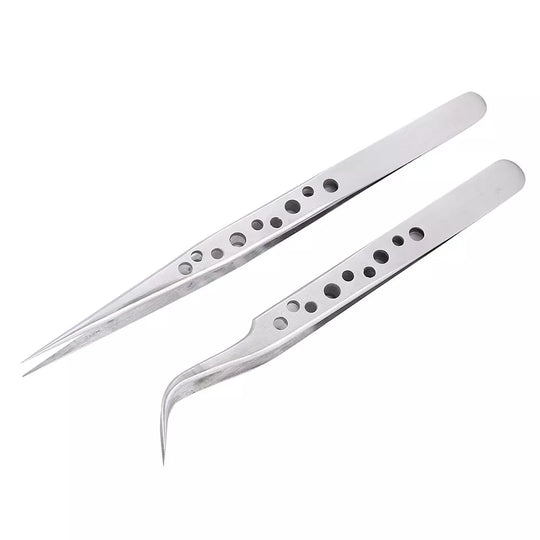 Electronics Industrial Tweezers Anti-static Curved Straight Tip Precision Stainless Forceps Phone Repair Hand Tools Sets