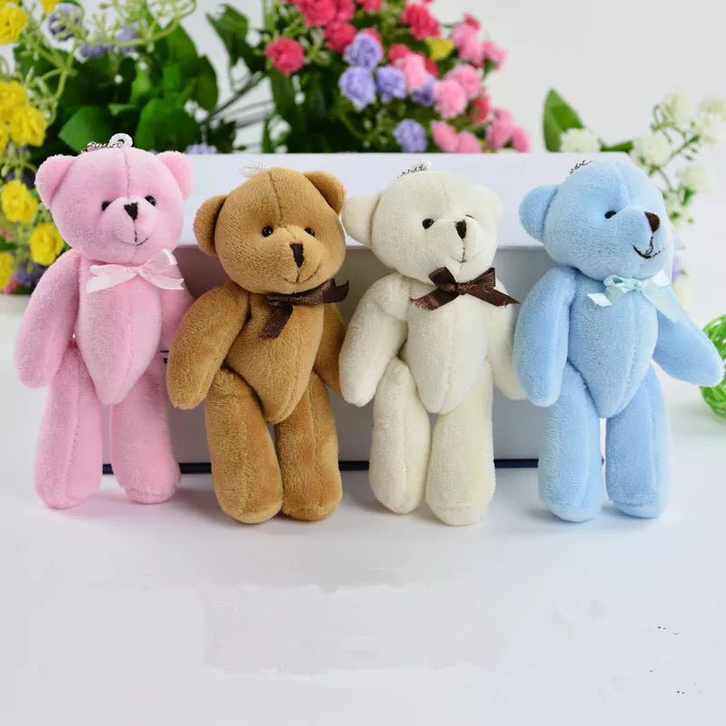 50Pcs 8cm 11cm Bow Tie Joint Teddy Bear Plush Toys Gift, DIY Creative Handmade Jewelry Accessories